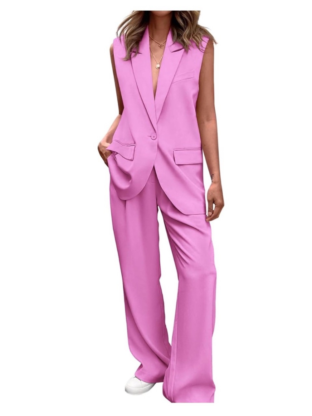 NWT women’s pink two piece suit set